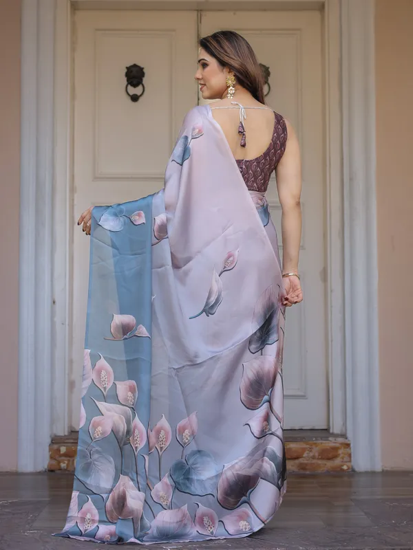 Pastel_Grey_&_Teal_Floral_Printed_Satin_Georgette_Saree_with_Designer_Pallu_&_Blouse_–_Elegant_Party_&_Occasion_Wear