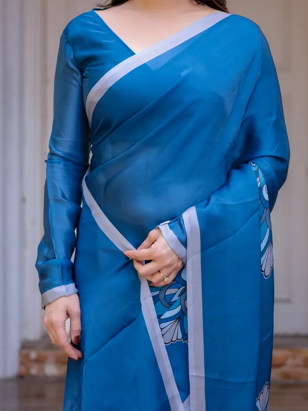 Teal_Blue_Mandala_Printed_Satin_Georgette_Saree_with_Matching_Blouse_–_Contemporary_Party_&_Festive_Wear