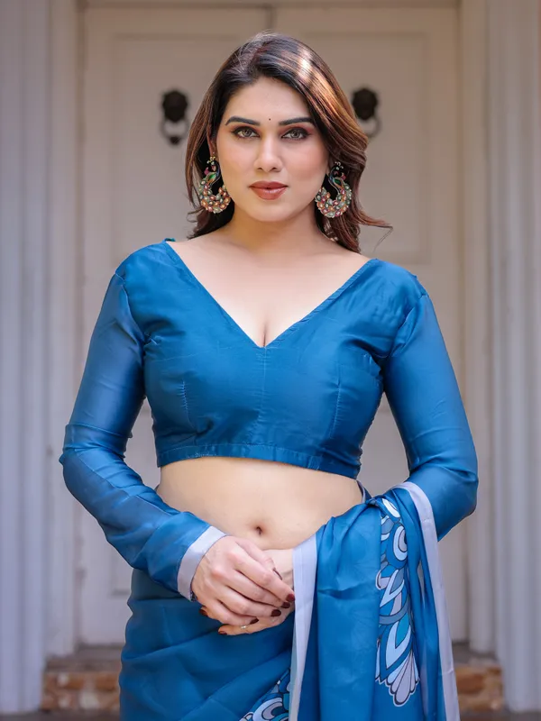 Teal_Blue_Mandala_Printed_Satin_Georgette_Saree_with_Matching_Blouse_–_Contemporary_Party_&_Festive_Wear