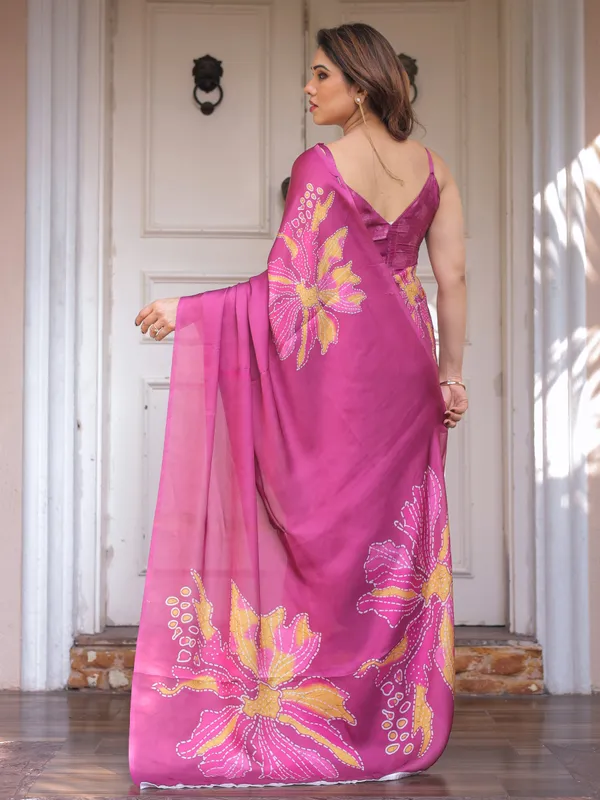 Rani_Pink_Floral_Artistic_Satin_Georgette_Saree_with_Contrast_Placement_Print_&_Unstitched_Blouse_–_Festive_&_Party_Wear