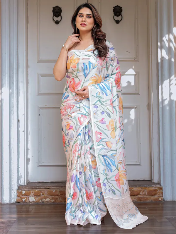 Pastel_Floral_Printed_Satin_Georgette_Saree_with_Soft_Border_&_Unstitched_Blouse_–_Elegant_Day_&_Party_Wear