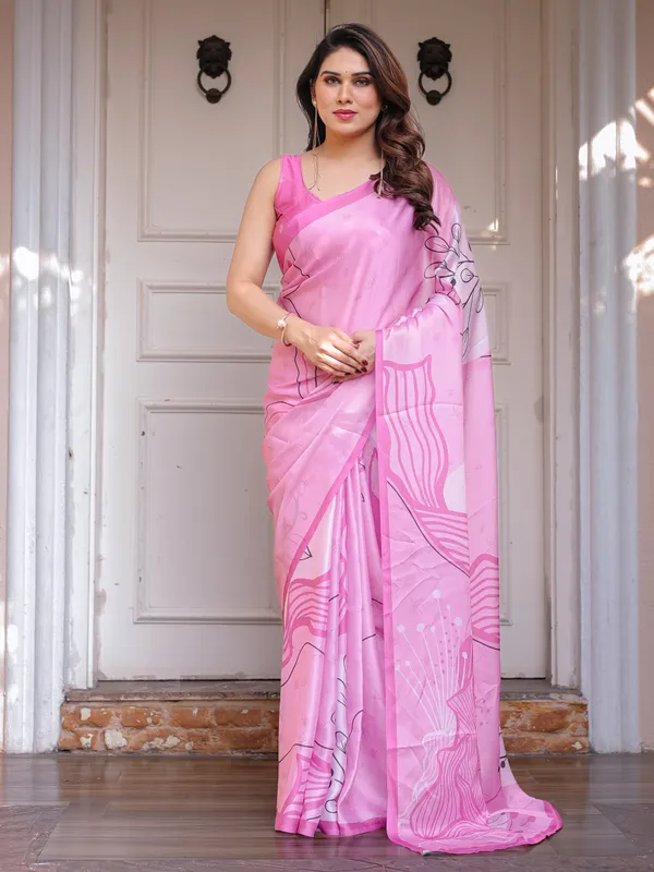 Blush_Pink_Abstract_Printed_Satin_Georgette_Saree_with_Designer_Pallu_&_Unstitched_Blouse_–_Elegant_Day_&_Party_Wear