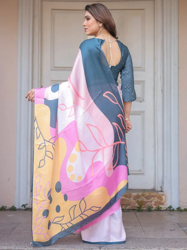 Slate_Grey_&_Pink_Abstract_Designer_Satin_Georgette_Saree_with_Artistic_Pallu_&_Unstitched_Blouse_–_Modern_Party_Wear