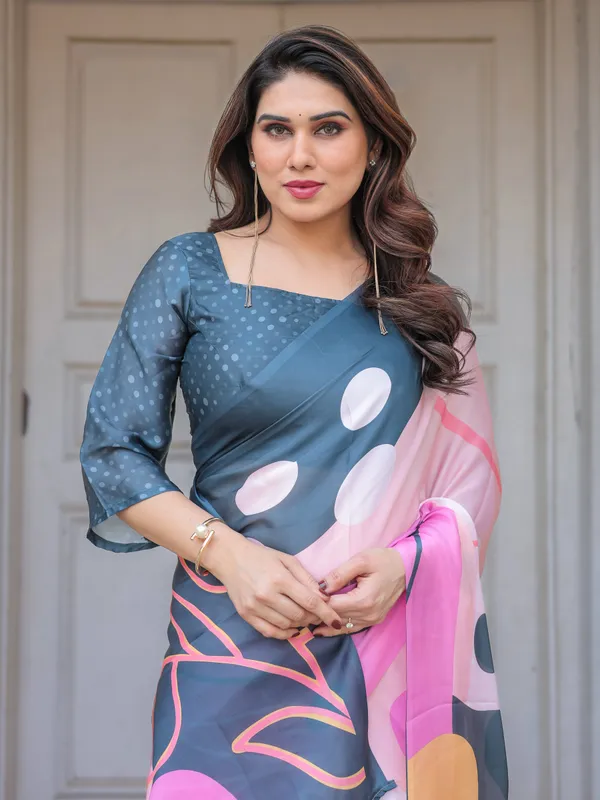 Slate_Grey_&_Pink_Abstract_Designer_Satin_Georgette_Saree_with_Artistic_Pallu_&_Unstitched_Blouse_–_Modern_Party_Wear