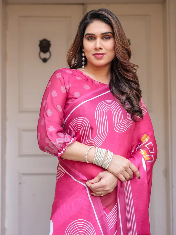 Wine_&_Ivory_Artistic_Horse_Print_Soft_Satin_Georgette_Saree_with_Matching_Blouse_–_Statement_Contemporary_Draping