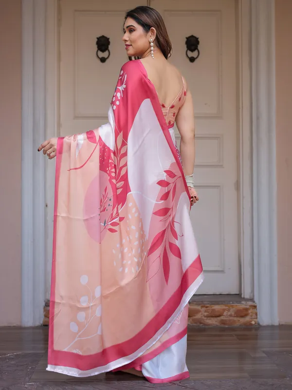 Peach_Pink_Botanical_Printed_Satin_Georgette_Saree_with_Matching_Blouse_–_Soft_Elegant_Party_&_Day_Festive_Wear