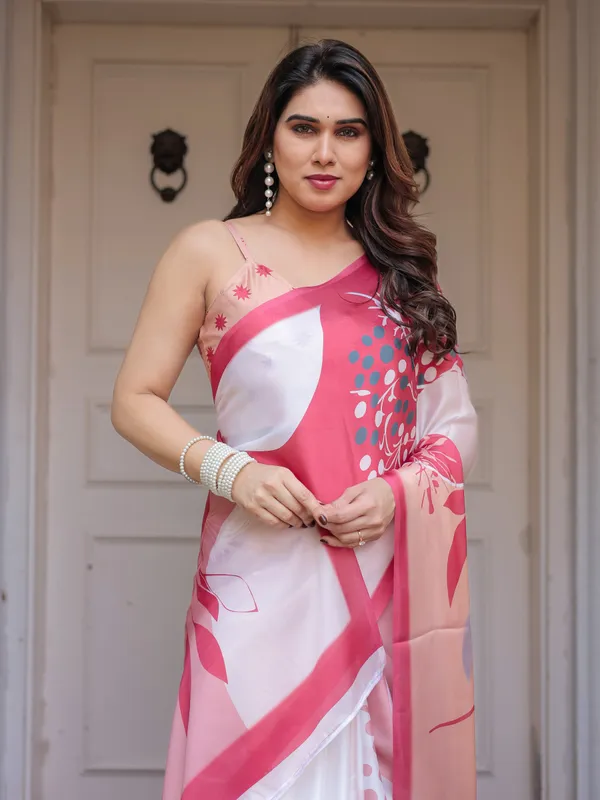 Peach_Pink_Botanical_Printed_Satin_Georgette_Saree_with_Matching_Blouse_–_Soft_Elegant_Party_&_Day_Festive_Wear
