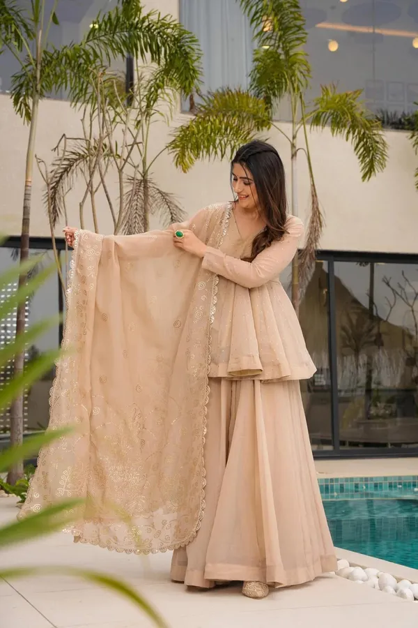 Beige_Silk_A-Line_Embroidered_Sequinned_Kurti_Sharara_Set_For_Women