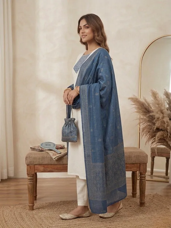 White_Silk_Regular_Embroidered_Kurta_Trouser_Set_For_Women