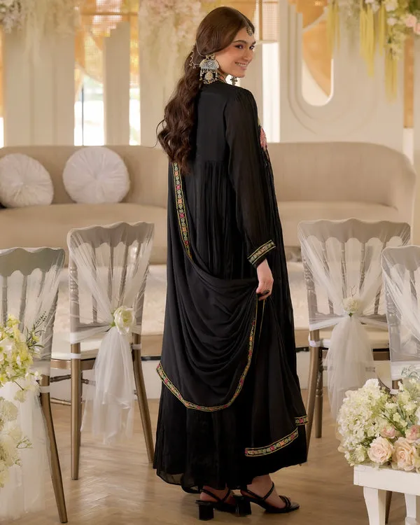 Black_Georgette_Embroidered_Thread_Work_Kurta_Palazzo_Set_For_Women