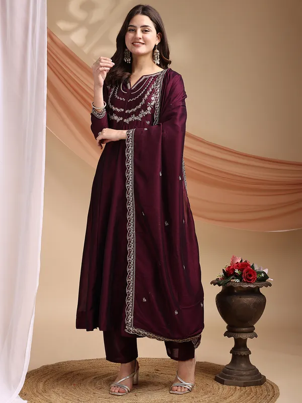 Women_Silk_Embroidered_Anarkali_Kurta_And_Pant_Set_With_Dupatta