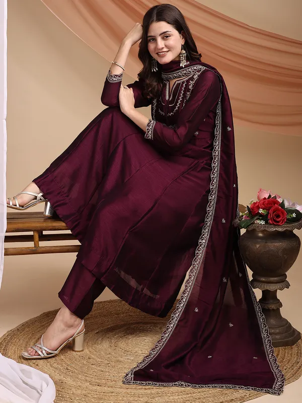 Women_Silk_Embroidered_Anarkali_Kurta_And_Pant_Set_With_Dupatta