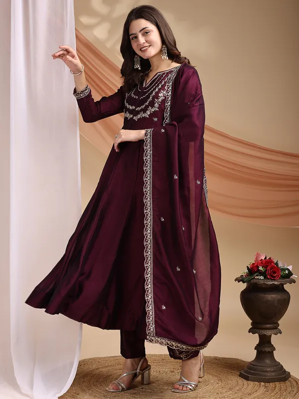 Women_Silk_Embroidered_Anarkali_Kurta_And_Pant_Set_With_Dupatta