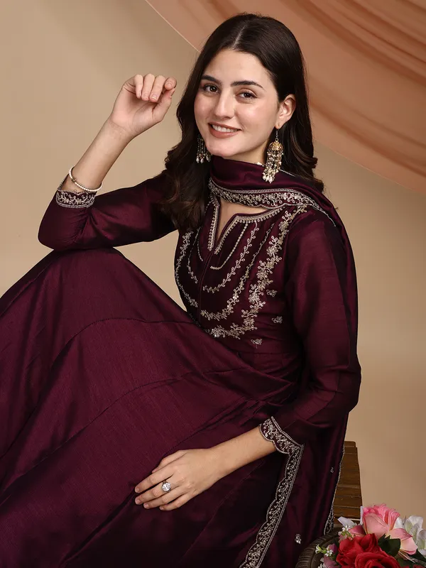 Women_Silk_Embroidered_Anarkali_Kurta_And_Pant_Set_With_Dupatta