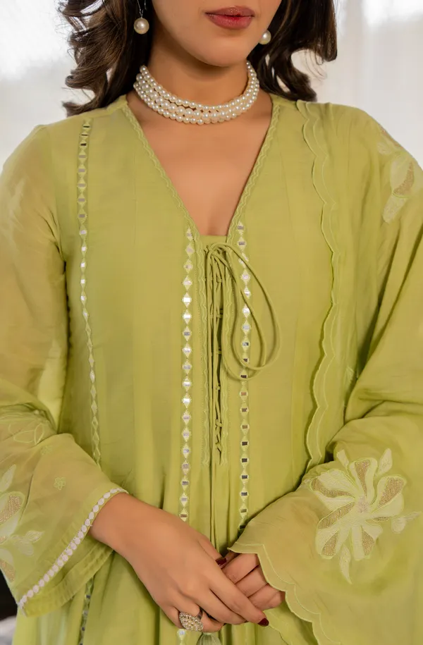 Women_Floral_Embroidered_Regular_Mirror_Work_Chanderi_Cotton_Kurta_With_Trousers_&_Dupatta