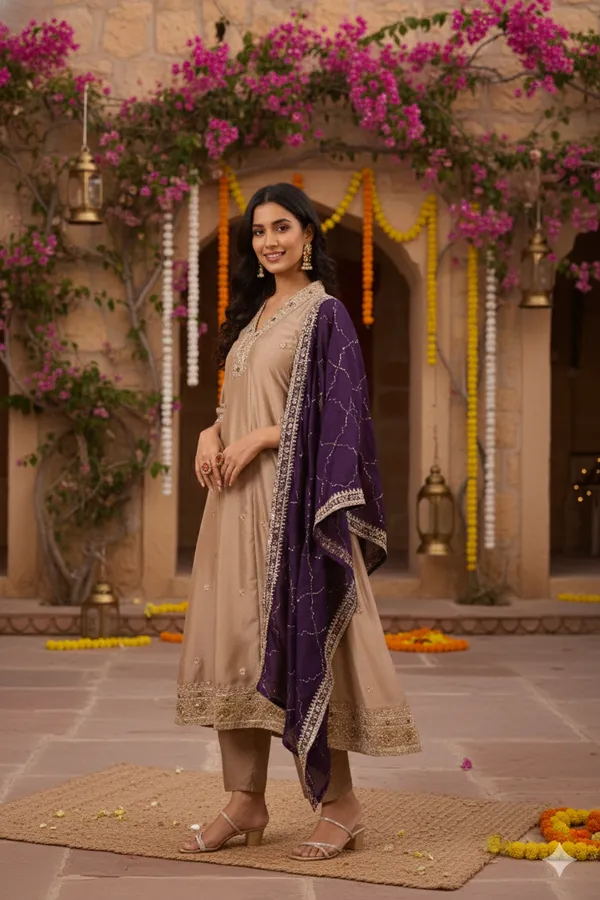 Women_Ethnic_Motifs_Embroidered_Panelled_Thread_Work_Kurta_With_Trousers_With_Dupatta