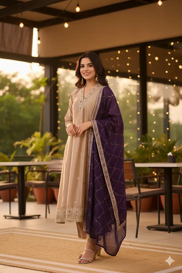 Women_Ethnic_Motifs_Embroidered_Panelled_Thread_Work_Kurta_With_Trousers_With_Dupatta