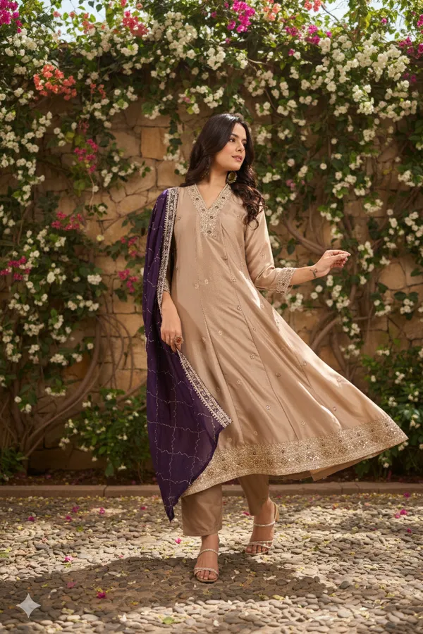 Women_Ethnic_Motifs_Embroidered_Panelled_Thread_Work_Kurta_With_Trousers_With_Dupatta