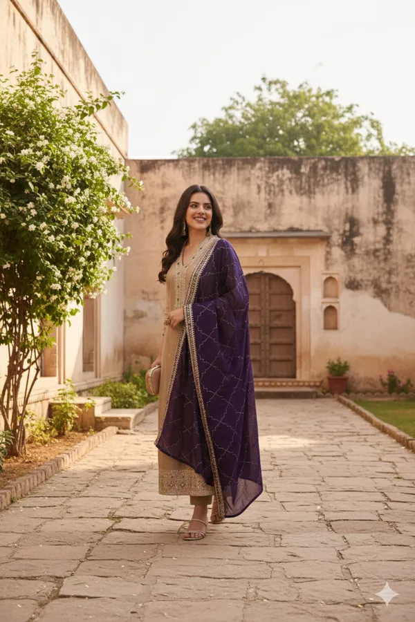 Women_Ethnic_Motifs_Embroidered_Panelled_Thread_Work_Kurta_With_Trousers_With_Dupatta