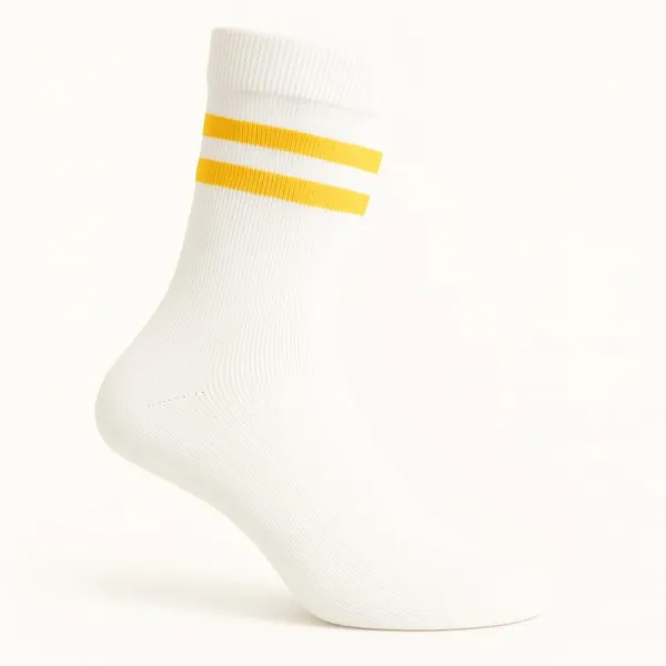 White_And_Yellow_Kids_And_Adults_Socks_With_80%_Cotton,_20%_Lycra_(_Pack_Of_3_)
