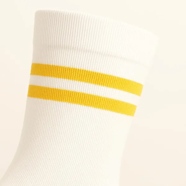 White_And_Yellow_Kids_And_Adults_Socks_With_80%_Cotton,_20%_Lycra_(_Pack_Of_3_)