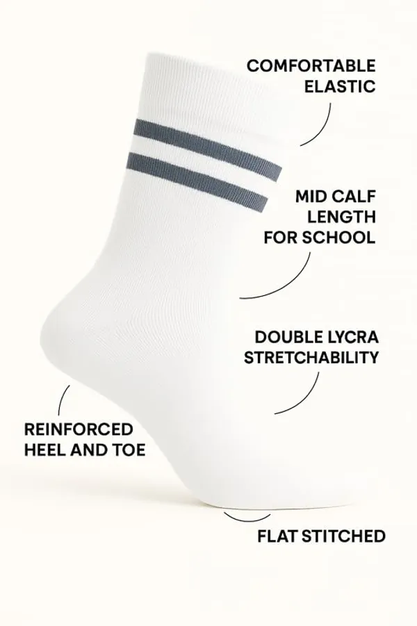 White_And_Grey_Kids_And_Adults_Socks_With_80%_Cotton,_20%_Lycra_(_Pack_Of_3_)