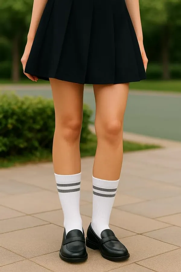 White_And_Grey_Kids_And_Adults_Socks_With_80%_Cotton,_20%_Lycra_(_Pack_Of_3_)