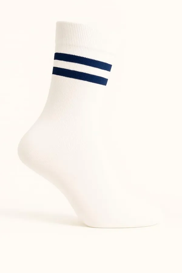 White_And_Navy_Blue_Kids_And_Adults_Socks_With_80%_Cotton,_20%_Lycra_(_Pack_Of_3_)