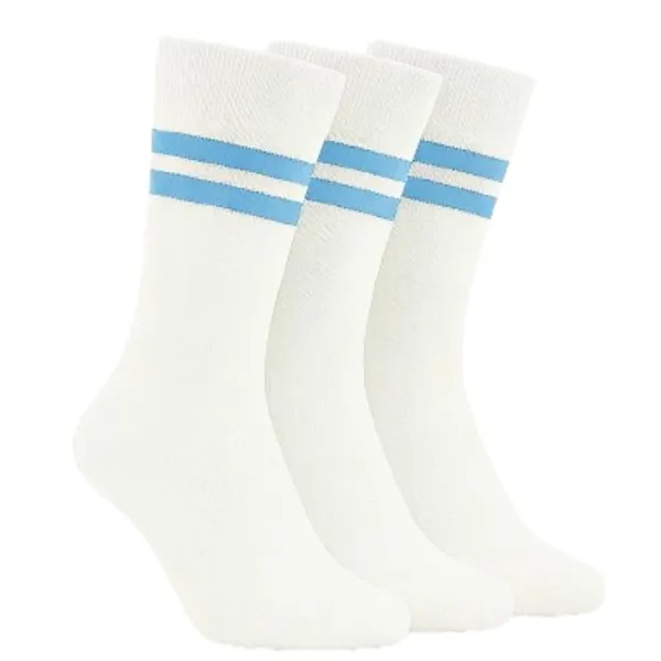 White_And_Sky_Blue_Kids_And_Adults_Socks_With_80%_Cotton,_20%_Lycra_(_Pack_Of_3_)