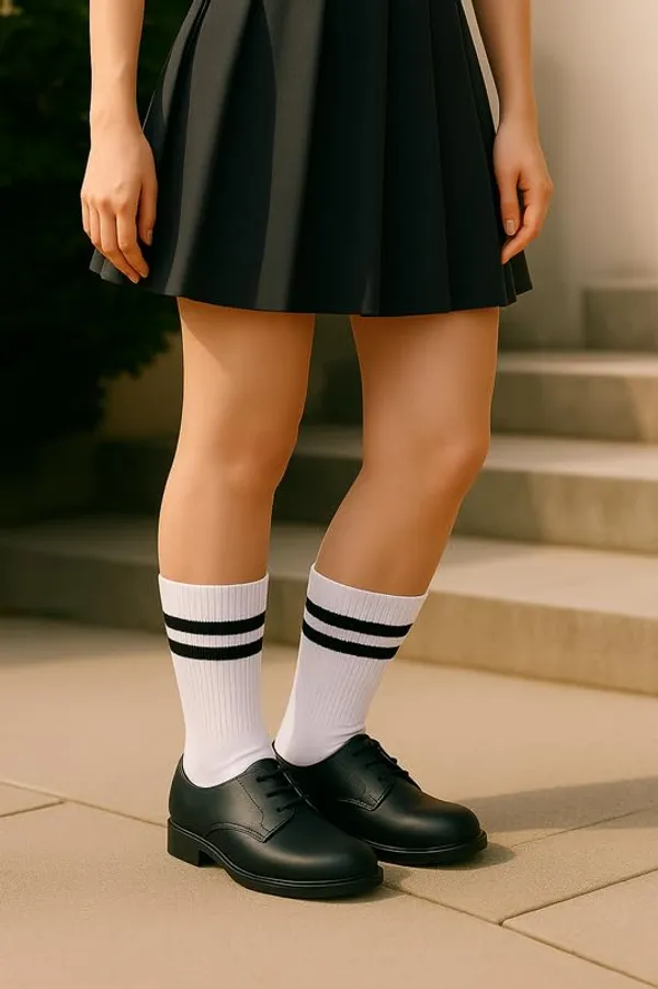 White_And_Black_Kids_And_Adults_Socks_With_80%_Cotton,_20%_Lycra_(_Pack_Of_3_)