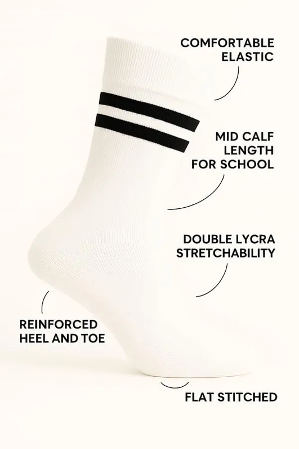 White_And_Black_Kids_And_Adults_Socks_With_80%_Cotton,_20%_Lycra_(_Pack_Of_3_)