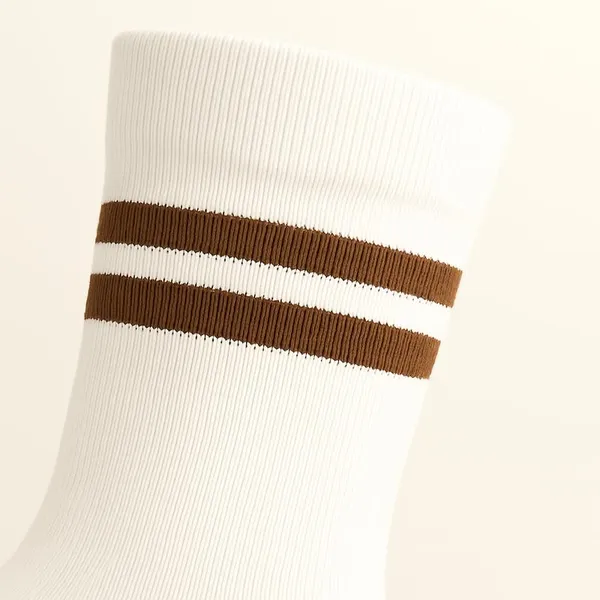 White_And_Brown_Kids_And_Adults_Socks_With_80%_Cotton,_20%_Lycra_(_Pack_Of_3_)