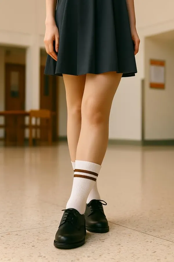 White_And_Brown_Kids_And_Adults_Socks_With_80%_Cotton,_20%_Lycra_(_Pack_Of_3_)