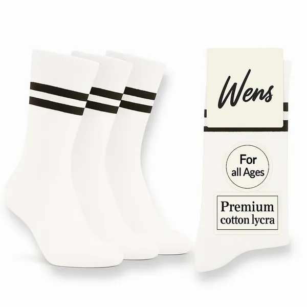 White_And_Brown_Kids_And_Adults_Socks_With_80%_Cotton,_20%_Lycra_(_Pack_Of_3_)