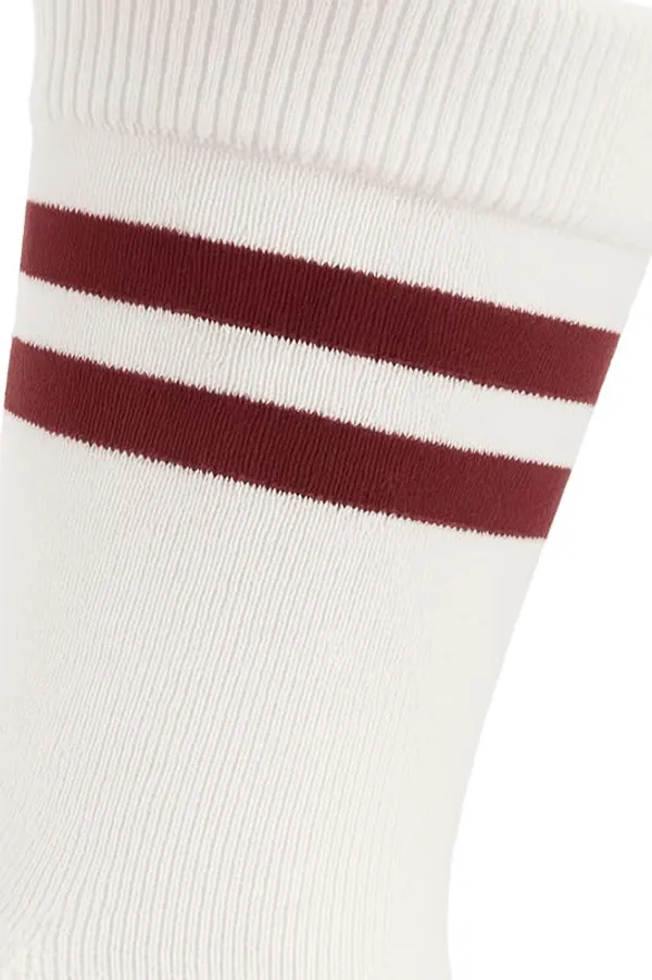 White_And_Maroon_Kids_And_Adults_Socks_With_80%_Cotton,_20%_Lycra_(_Pack_Of_3_)