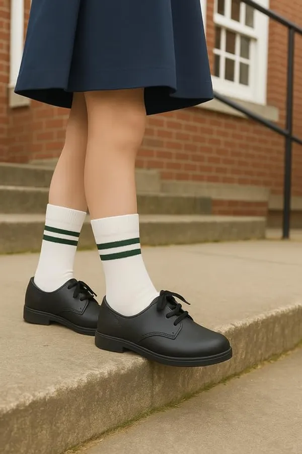 White_And_Bottle_Green_Kids_And_Adults_Socks_With_80%_Cotton,_20%_Lycra_(_Pack_Of_3_)