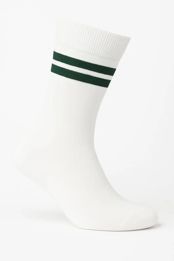 White_And_Bottle_Green_Kids_And_Adults_Socks_With_80%_Cotton,_20%_Lycra_(_Pack_Of_3_)