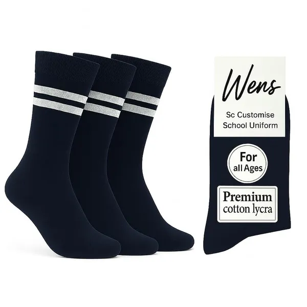 Navy_Blue_And_White_Kids_And_Adults_Socks_With_80%_Cotton,_20%_Lycra_(_Pack_Of_3_)