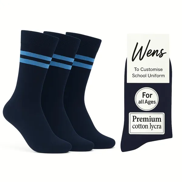 Navy_Blue_And_Sky_Blue_Kids_And_Adults_Socks_With_80%_Cotton,_20%_Lycra_(_Pack_Of_3_)