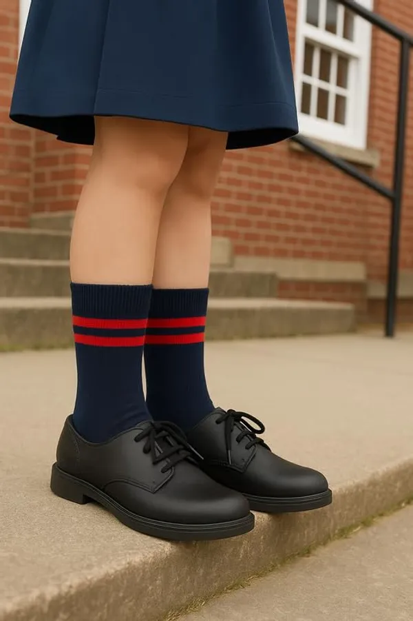 Navy_Blue_And_Red_Kids_And_Adults_Socks_With_80%_Cotton,_20%_Lycra_(_Pack_Of_3_)