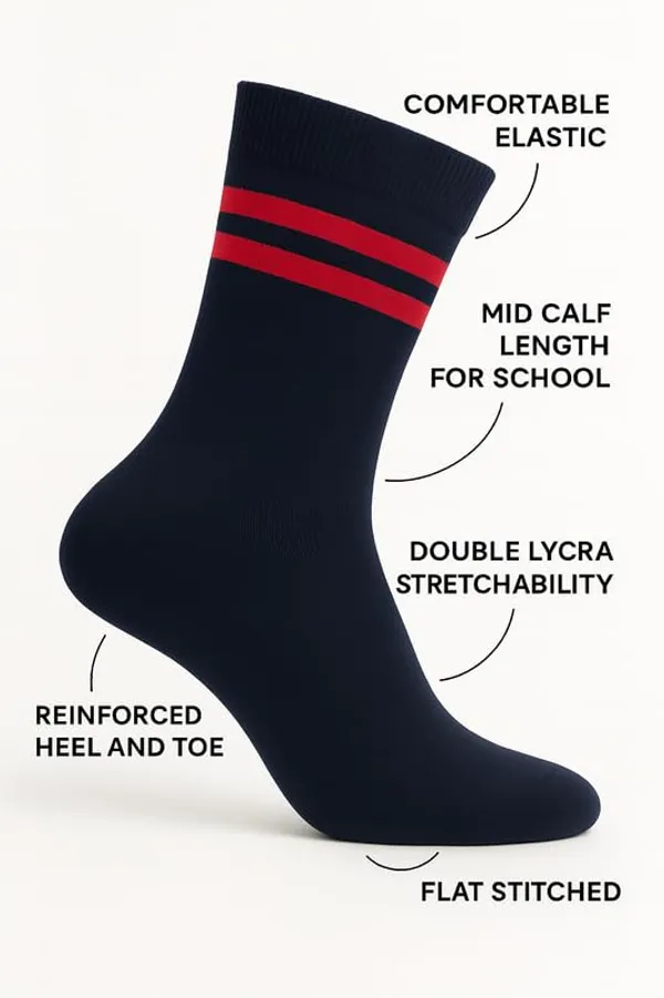 Navy_Blue_And_Red_Kids_And_Adults_Socks_With_80%_Cotton,_20%_Lycra_(_Pack_Of_3_)
