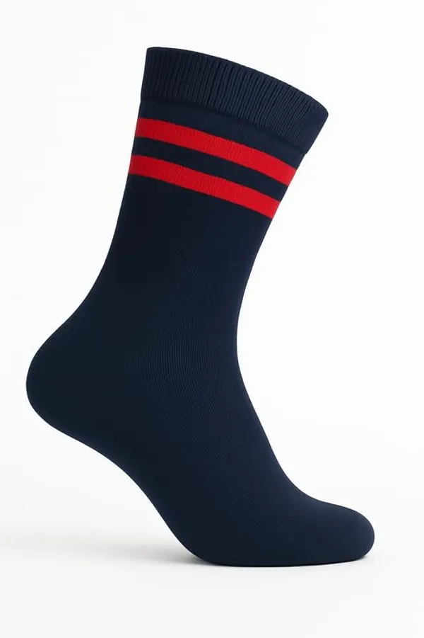 Navy_Blue_And_Red_Kids_And_Adults_Socks_With_80%_Cotton,_20%_Lycra_(_Pack_Of_3_)