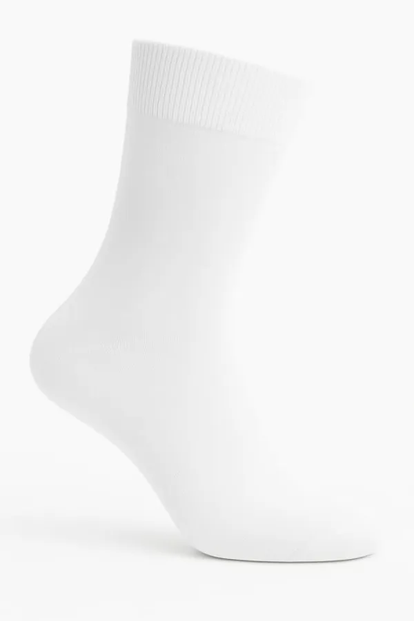 White_Kids_And_Adults_Socks_With_80%_Cotton,_20%_Lycra_(_Pack_Of_3_)