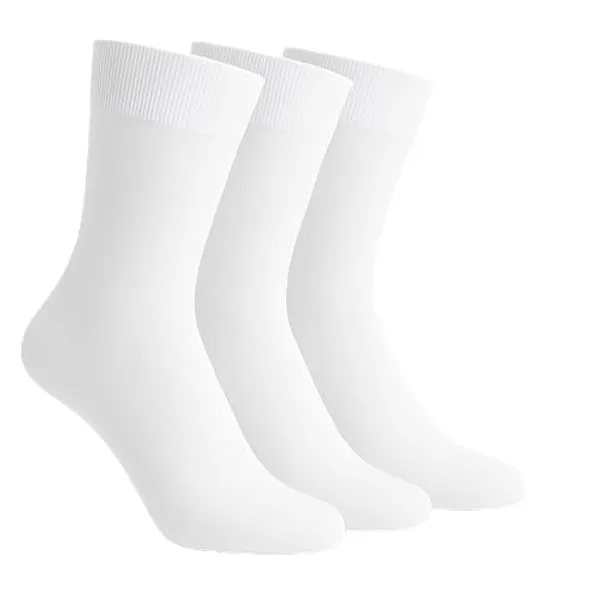 White_Kids_And_Adults_Socks_With_80%_Cotton,_20%_Lycra_(_Pack_Of_3_)