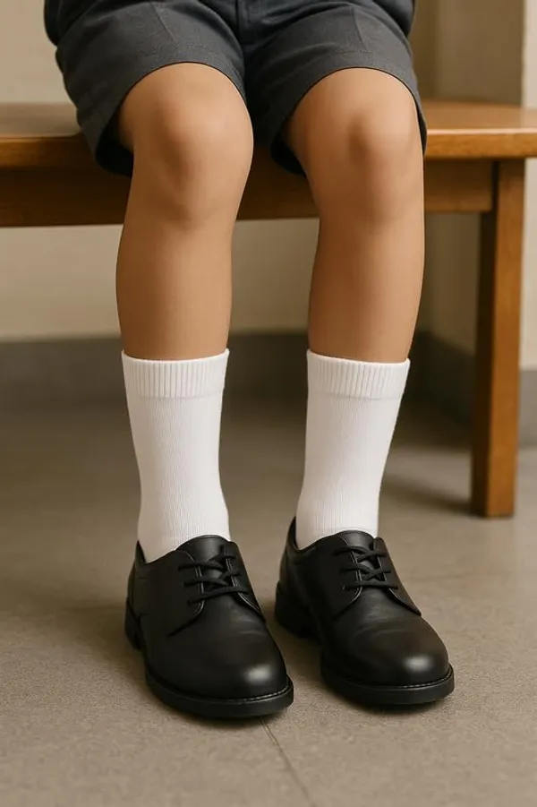 White_Kids_And_Adults_Socks_With_80%_Cotton,_20%_Lycra_(_Pack_Of_3_)