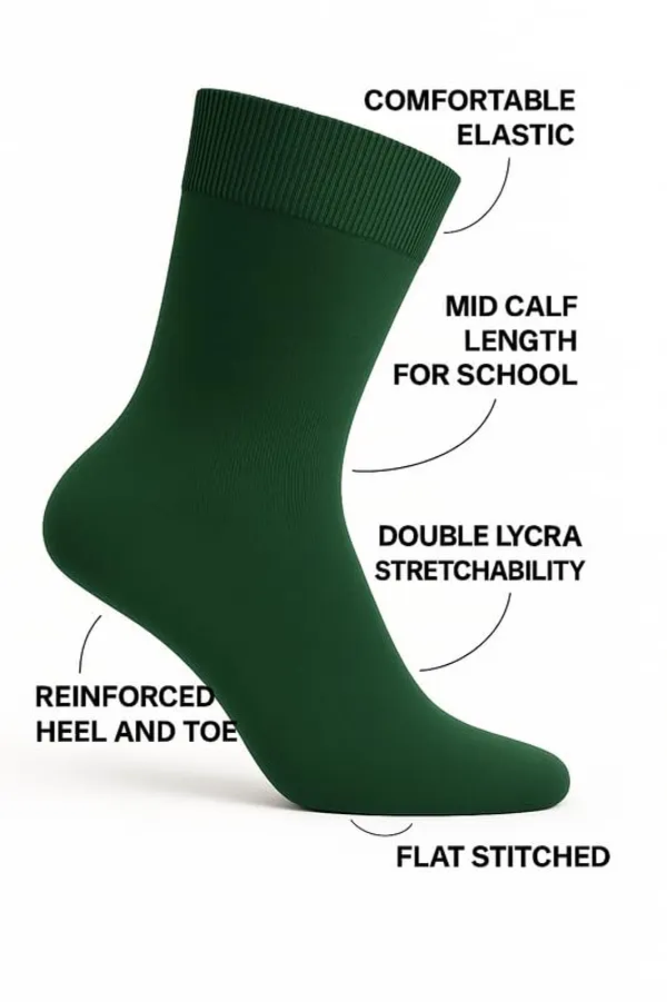 Green_Kids_And_Adults_Socks_With_Cotton_(_Pack_Of_3_)