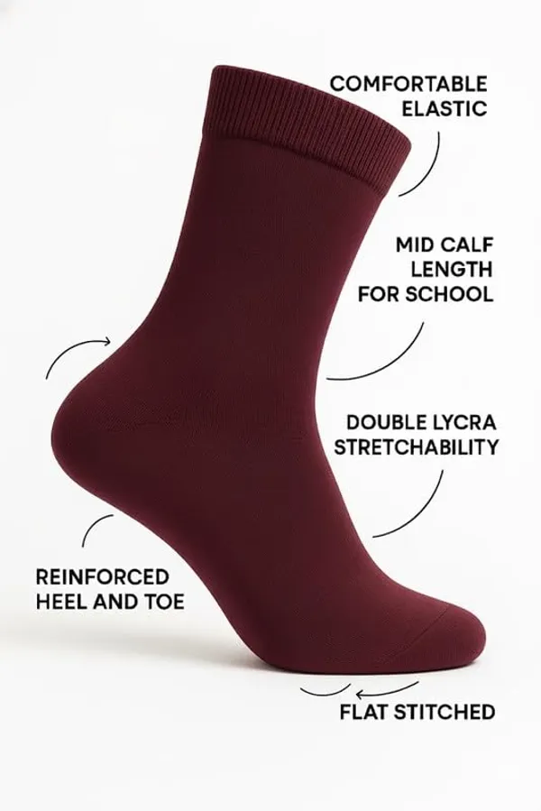 Maroon_Kids_And_Adults_Socks_With_80%_Cotton,_20%_Lycra_(_Pack_Of_3_)