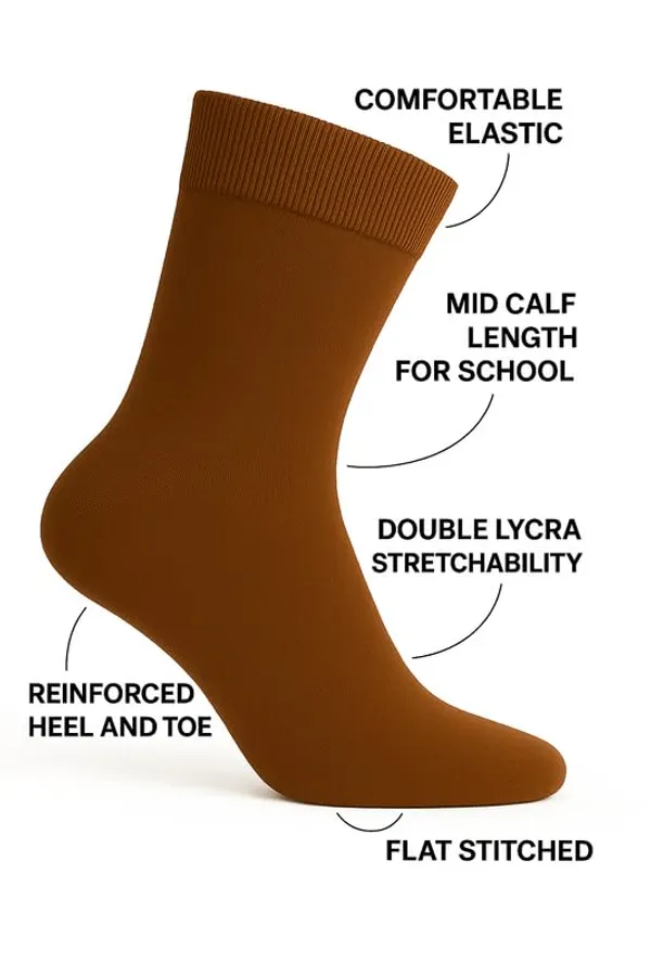 Brown_Kids_And_Adults_Socks_With_Cotton_(_Pack_Of_3_)