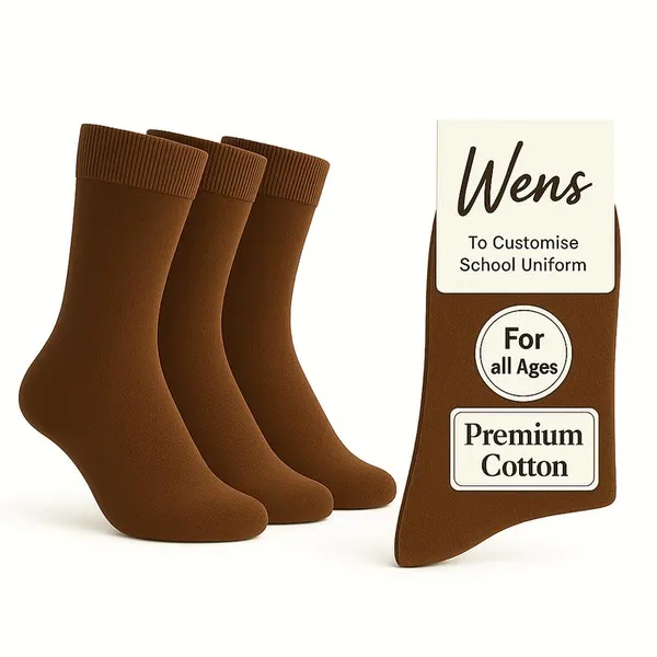 Brown_Kids_And_Adults_Socks_With_Cotton_(_Pack_Of_3_)