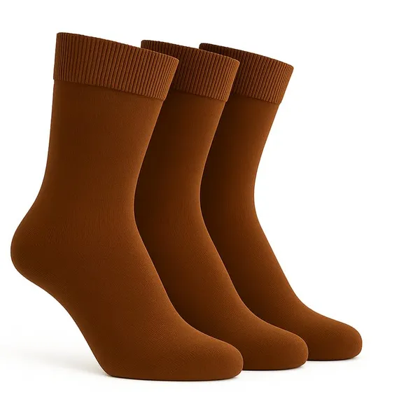 Brown_Kids_And_Adults_Socks_With_Cotton_(_Pack_Of_3_)